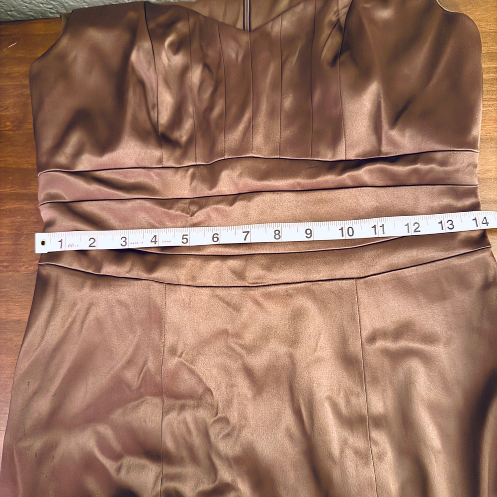 Sangria Brown Dress Sweetheart Neckline‎ Cap Sleeve Fitted Sheath Size 4 - Picture 5 of 9